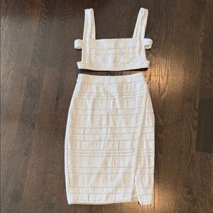 NBD White Sequin Two-Piece Set